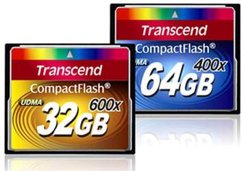Transcend выпускает быстрые карты CompactFlash объемом 32 и 64 ГБ